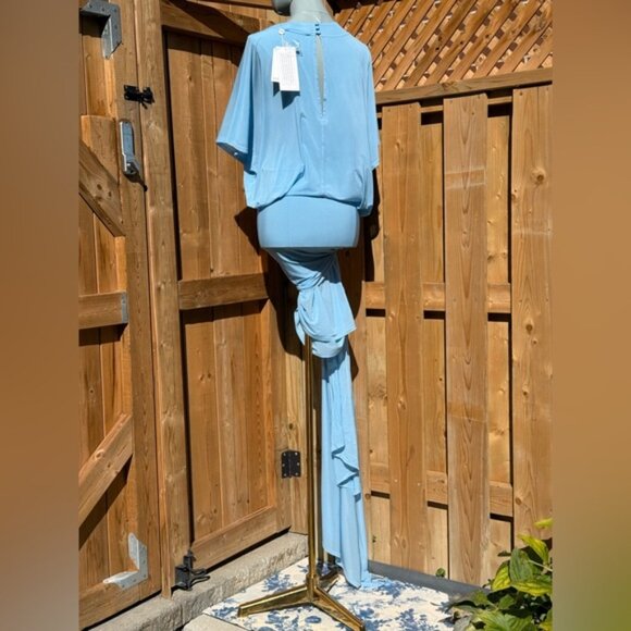 🆕 RAT & BOA 🧿 NWT Freja Slinky Baby Blue Tie-Waist T-Shirt Mini Dress, Sz S - Picture 7 of 15